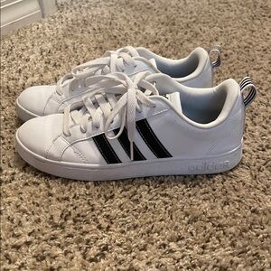 Adidas Classic White Sneakers with Black Stripes